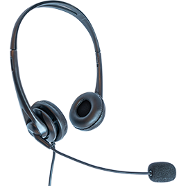 Binaural headset - 3.5mm plug with USB lead